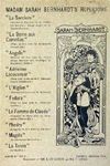 Programme de la tournée américaine de Sarah Bernhardt.